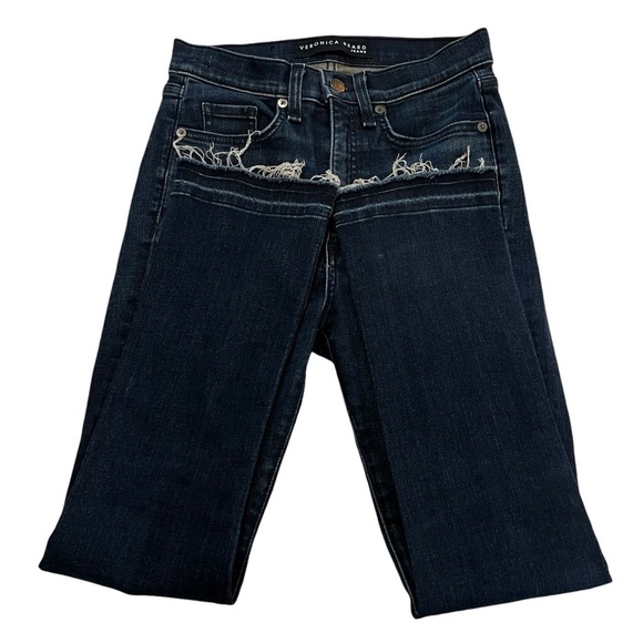 Veronica Beard Carly Kick-Flare Jean High Rise Raw Hem Ankle 25 cropped - Picture 5 of 15